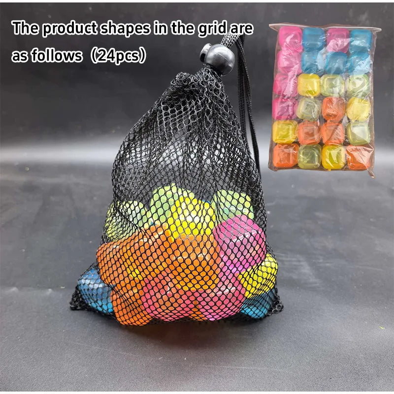 24/50/100pcs Ice Cubes Reusable Cooling Reusable Iced Beverage Juice Slowly Melts Ice Particles Whiskey Cocktail For Bar Parties