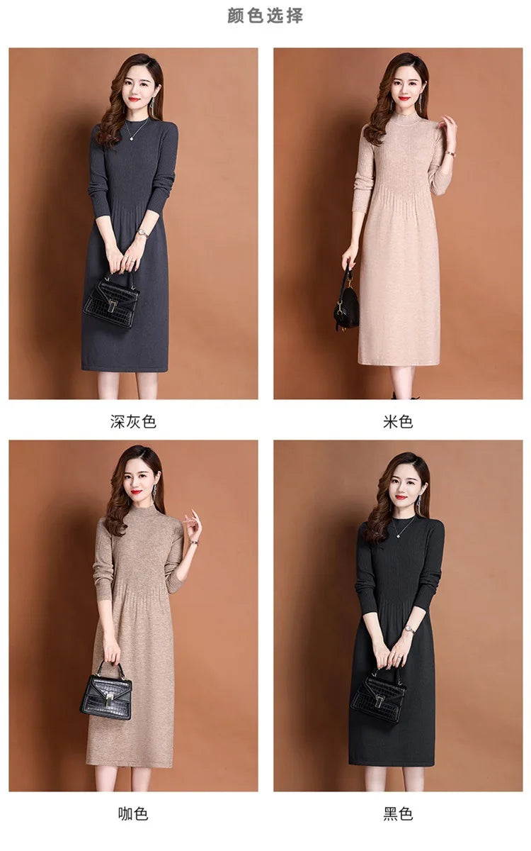 Women's Ankle-Length A-Line Dress with Appliqué