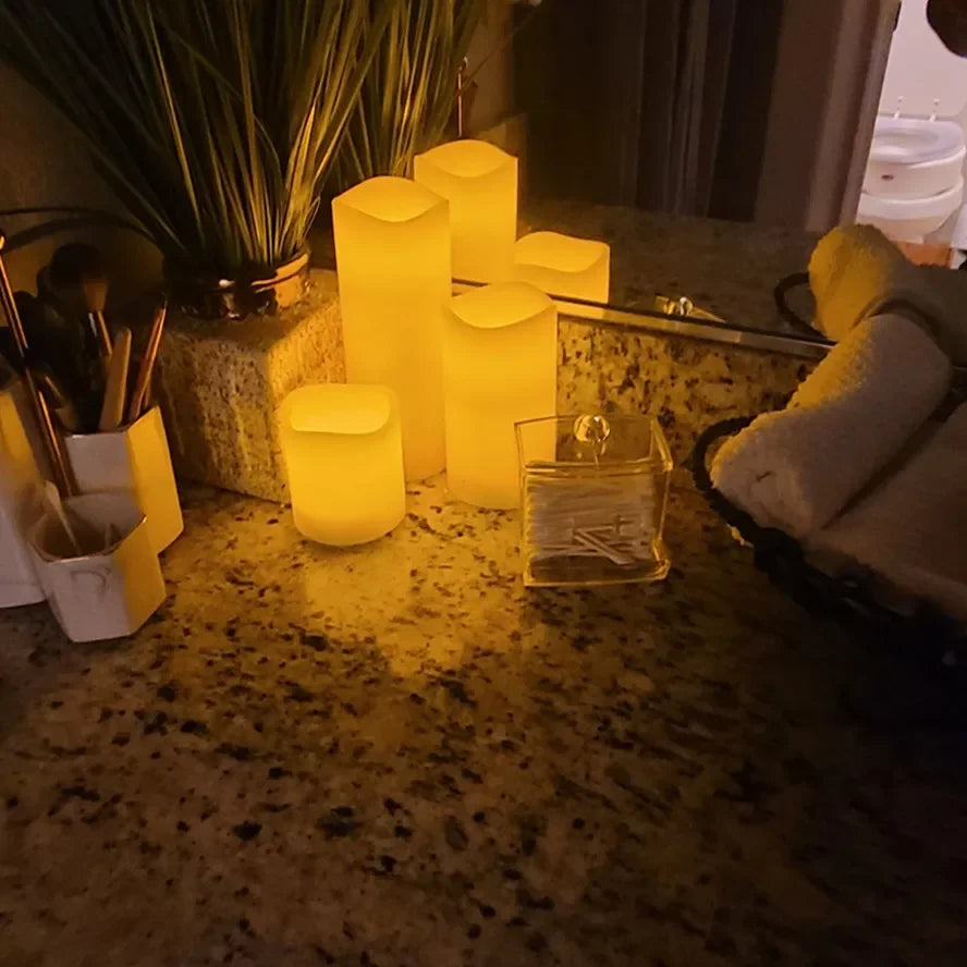 Flameless Flickering LED Candles Light Flameless Candles Battery Powered Candles for Wedding Decor Birthday Party Supplies Warm