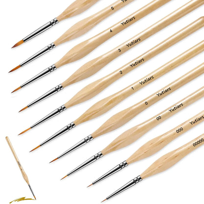 Miniature Detail Paint Brush Set – 10 or 11 Fine-Tip Brushes