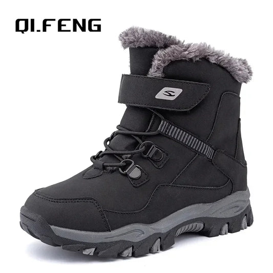 Kids' Slip-On Plush-Lined Winter Ankle Shoes