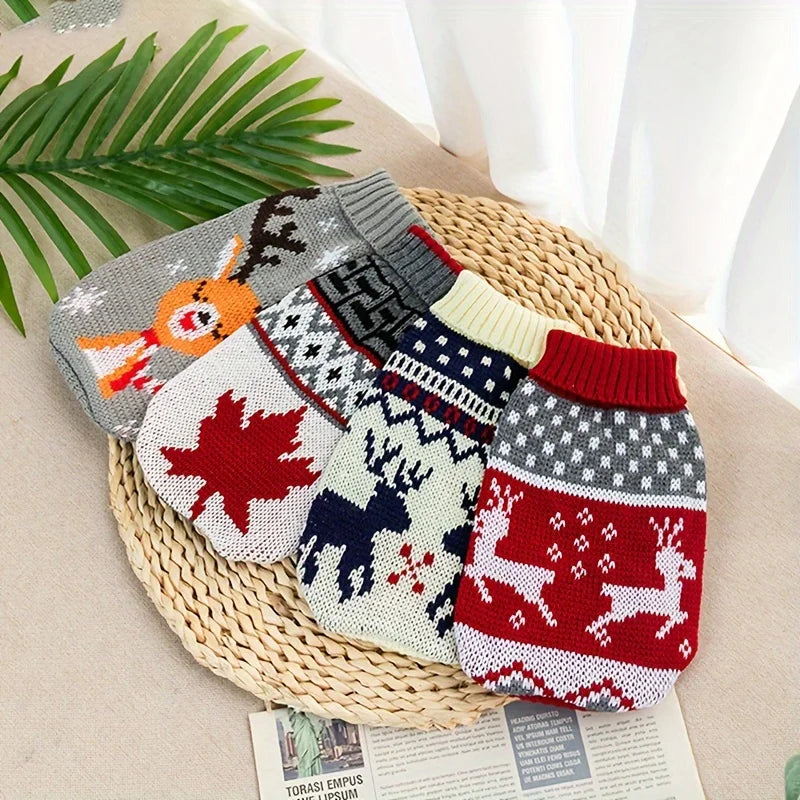 Knitted Christmas Pet Sweater for Small Dogs & Cats