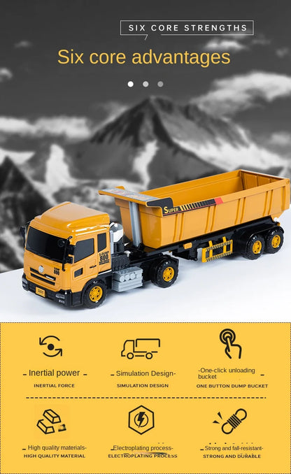 Large Dump Truck Toy with Unloading Bed – Realistic Construction Model