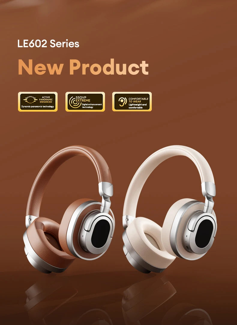 Lenovo LE602 Wireless Headphones – Bluetooth 6.0, 22-Hour Battery, Wired & Wireless