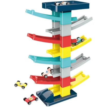 Race Track Car Ramp Toy – Gliding Rail Racing Set for Toddlers