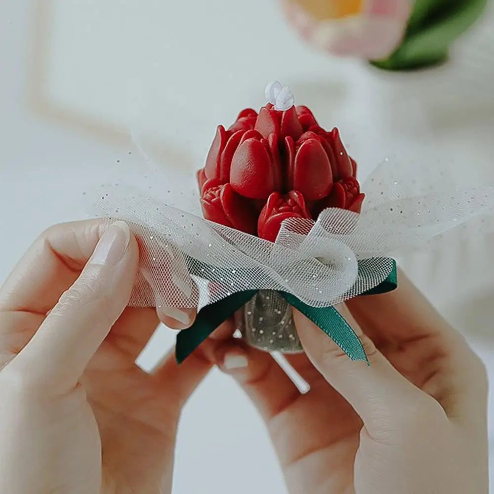 Handmade Tulip Bouquet Candle Scented Candle Aromatherapy Soy Wax Candle Wedding Birthday Candles Party Home Decoration