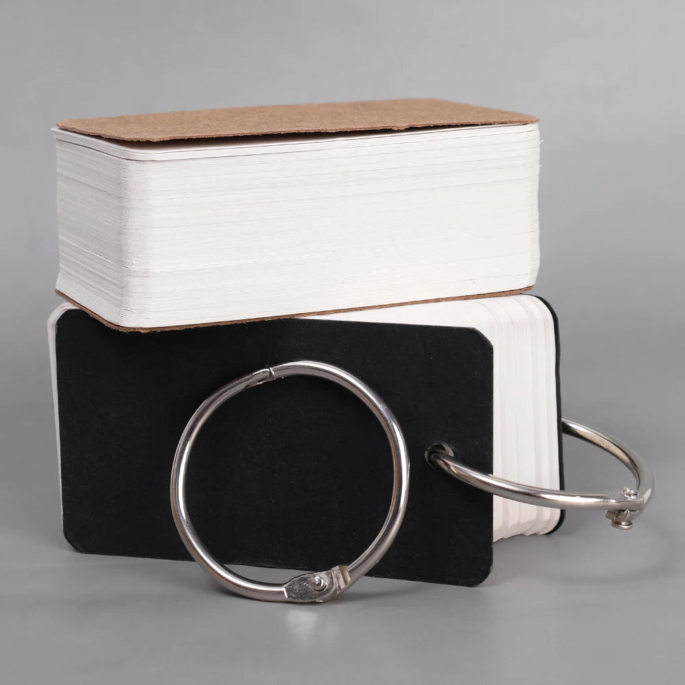 Kraft Paper Blank Flashcards with Binder Rings Spiral Notepads Detachable Kids Mini Notebooks Study Cards Book Kawaii Stationery