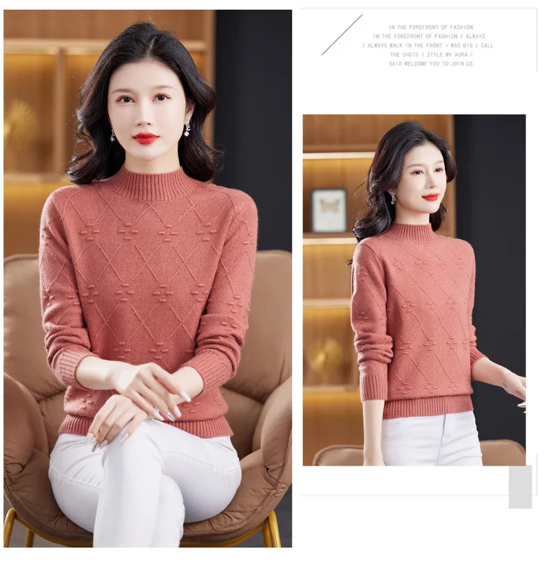 Women's Mock-Neck Knit Sweater