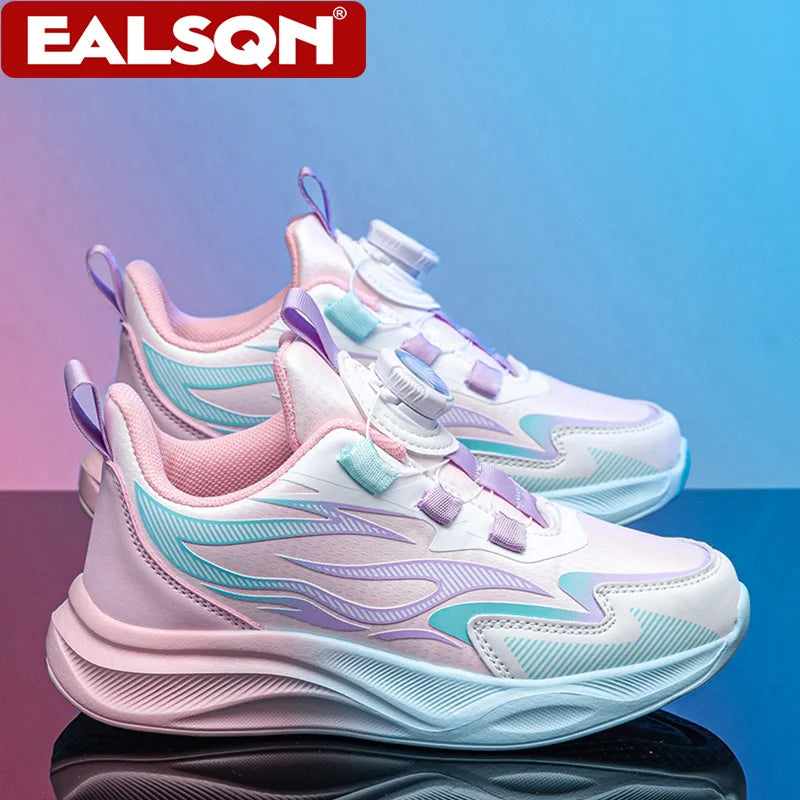 Girls' Buckle-Strap PU Sneakers