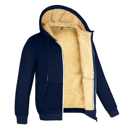 REALXIZI Herren Winterjacke mit Kapuze und Reißverschluss