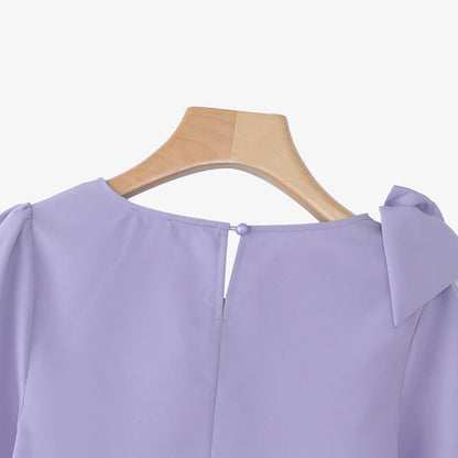Puffärmelbluse mit Schleifendetail