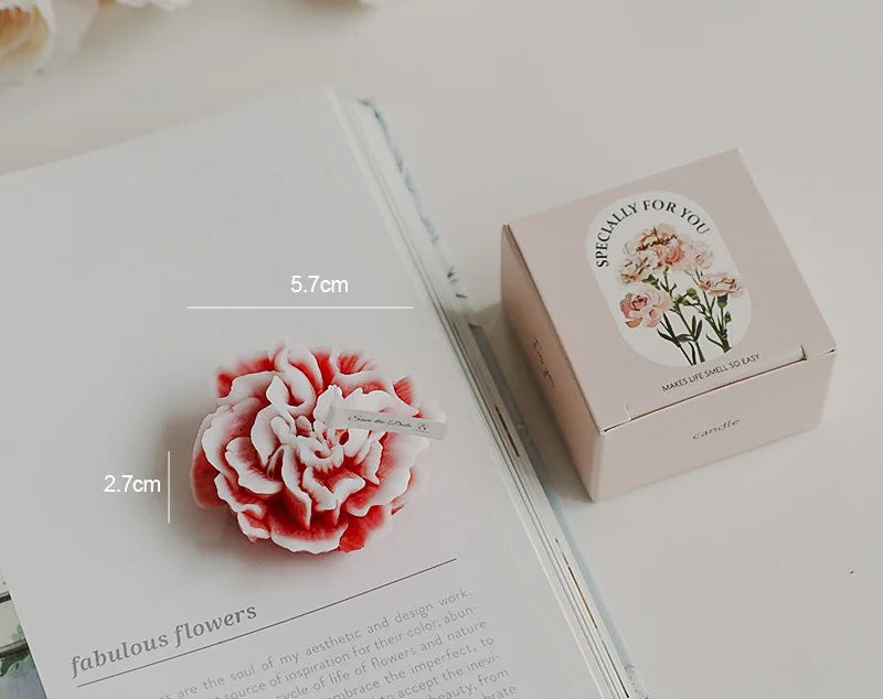 Handmade Carnation Candle Scented Candle Aromatherapy Soy Wax Candle Wedding Birthday Candles Party Home Decoration Photo Props
