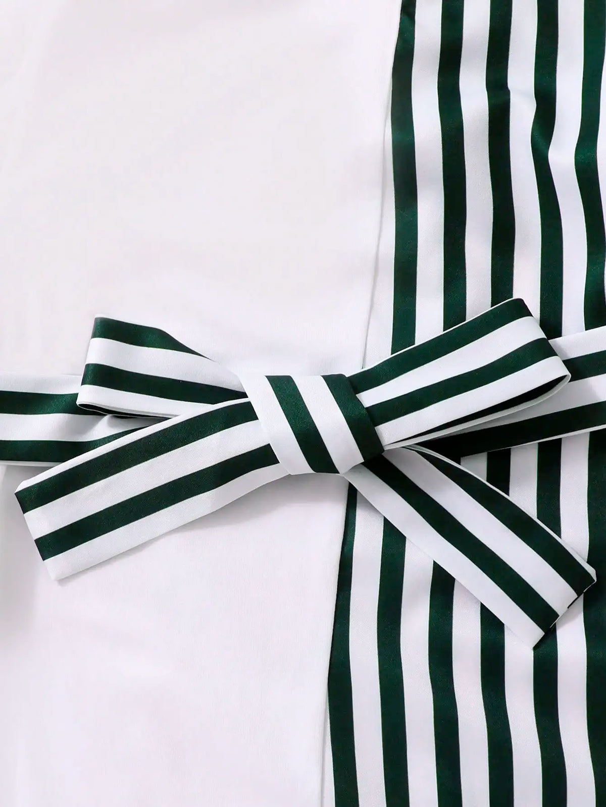 Girls' Striped Belted Dress - Elegant Bow Detail Party Dress, Ages 8-12
