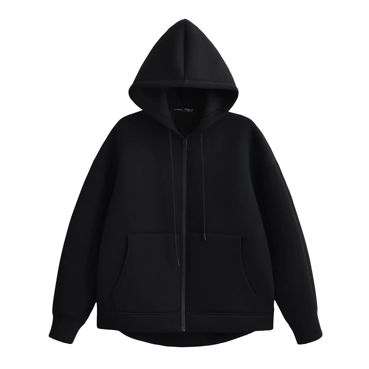 HH Autumn Winter Women's Zipper Hoodie Coat High Street Double Pockets Oversize Jakcet Loose Sweatshirts Outerwear Top