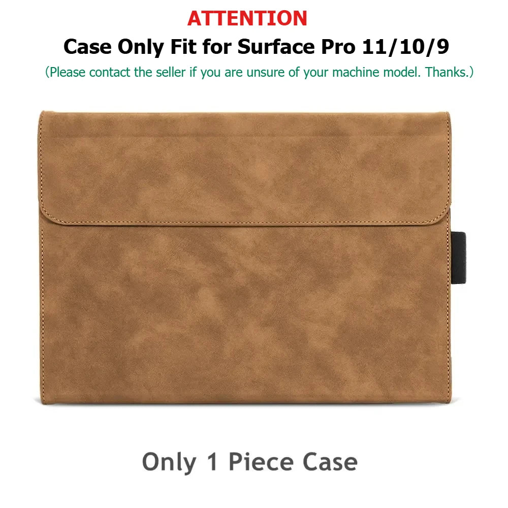Business Cover for Microsoft Surface Pro 11/10/9 Portfolio Case 13inch Multiple Angle Stand Tpu Shell Compatible with Keyboard