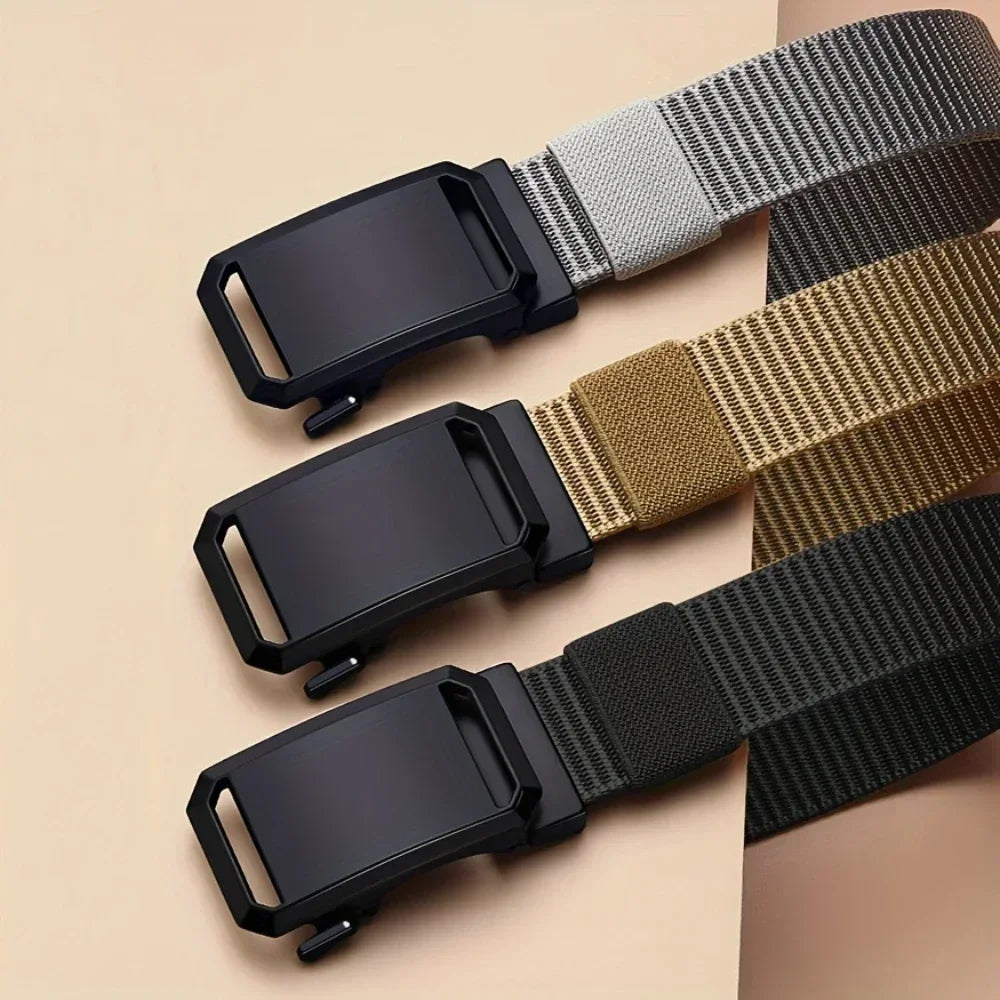 Automatic Buckle Canvas Belt for Men – Casual Outdoor & Work Belt