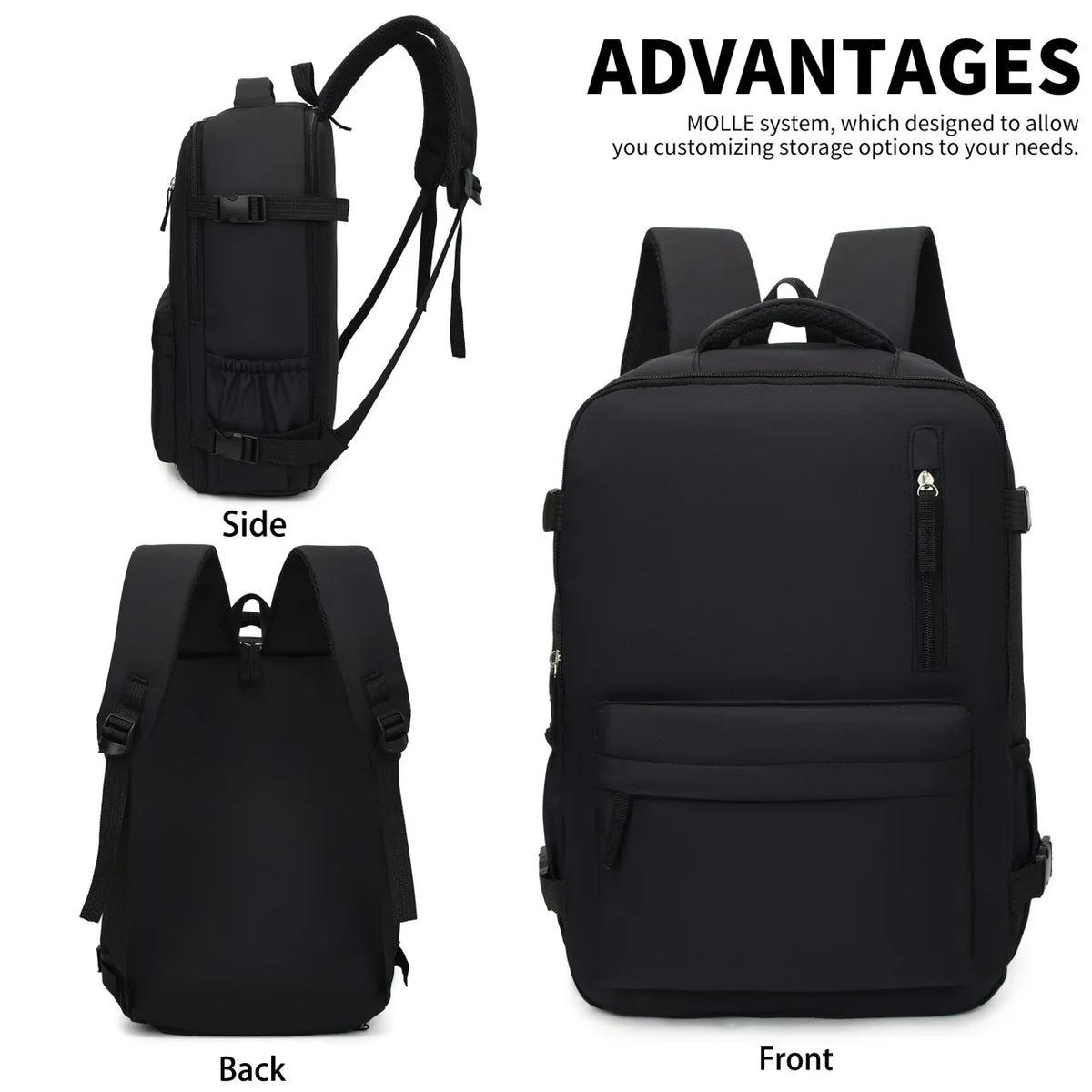 Custom Photo & Name Laptop Backpack - Personalised Large Capacity Travel Bag