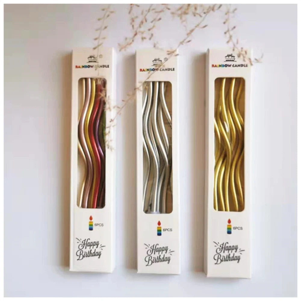 Birthday Cake Candles Smoke-Free Curved Cake Candles Curly Coil Candles Long For Birthday Cake Wedding Party Party Supplies