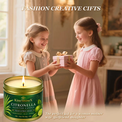 Candela alla Citronella e Agrumi Freschi | 60g | 15 ore di combustione senza fumo | Aromaterapia da interni ed esterni