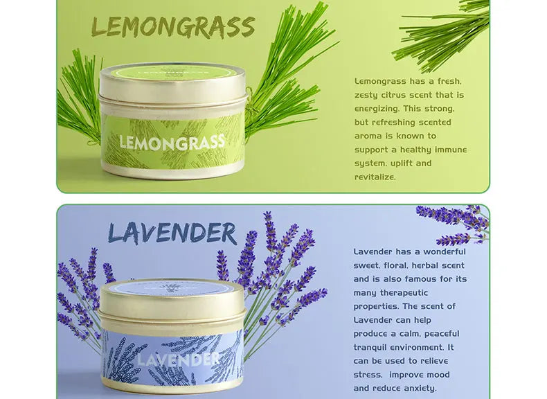 Smokeless Scented Aromatic Candles Creative Travel Tin Natural Soy Wax Scented Candles Wedding Decorative Candle Guest Gifts Box