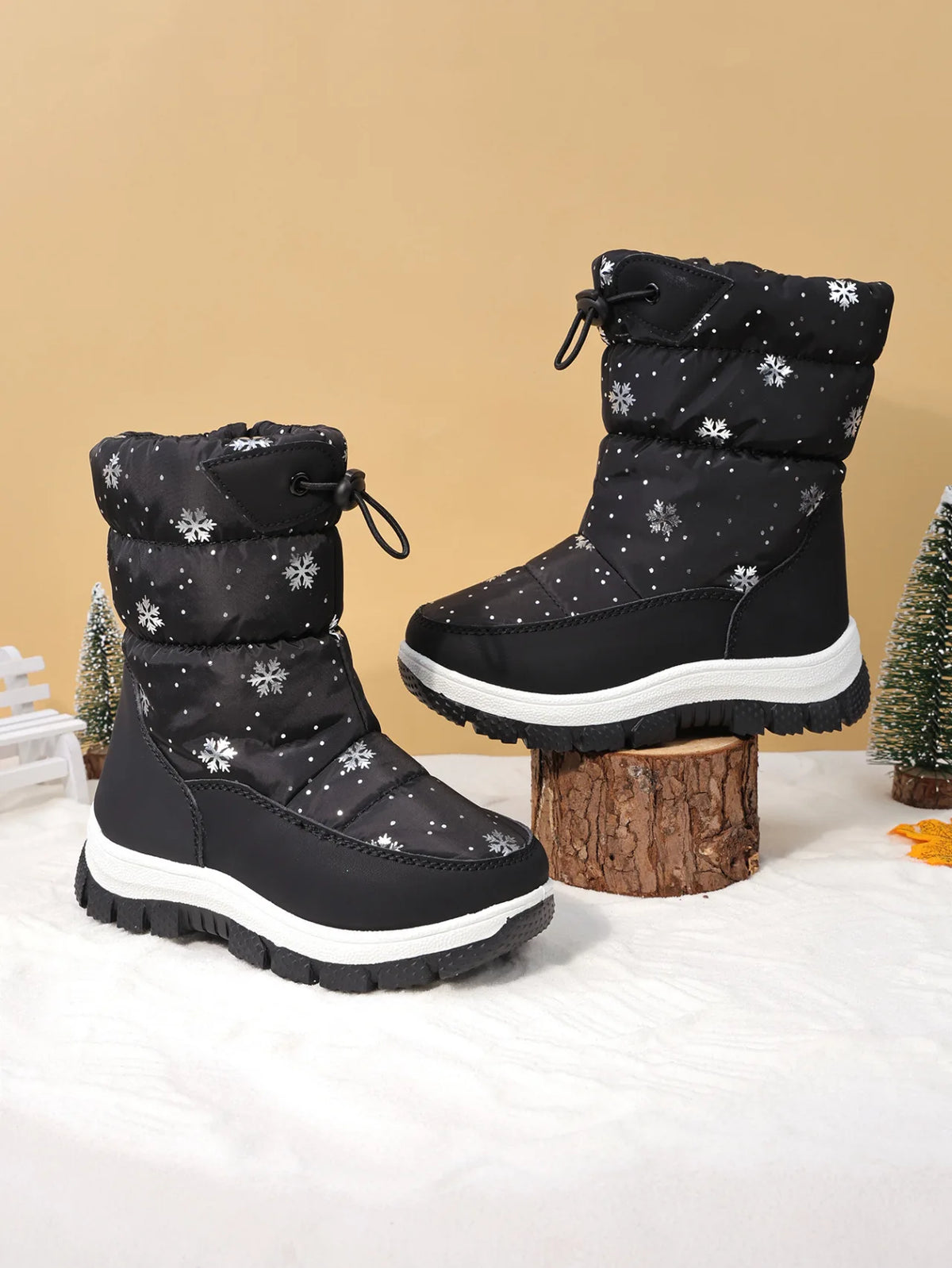 Kids' Plush-Lined Side-Zip Winter Ankle Boots