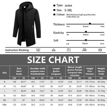 Kapuzenjacke für Herren mit Reißverschluss für den lässigen Lagenlook