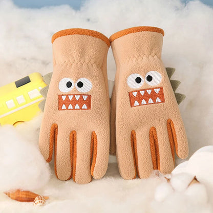 Guanti invernali in peluche a cinque dita per bambini – Età 6–12