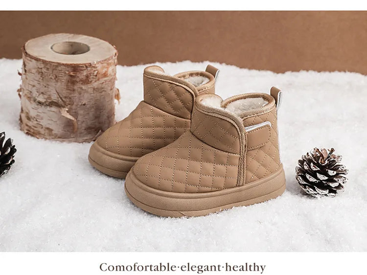 2026 Winter Plush Boots For Children Soft Warm Velvet Snow Boots For Kids Anti-slippery Waterproof Boy's Girl's Winter Boots