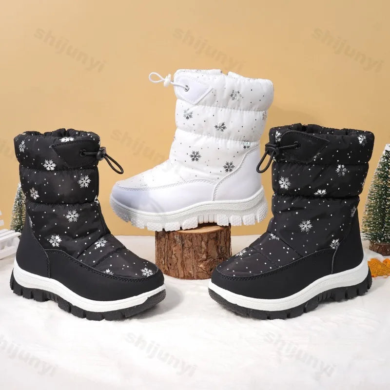 Kids' Plush-Lined Side-Zip Winter Ankle Boots