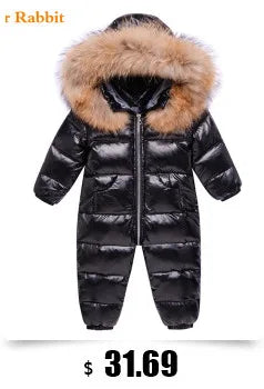 Autumn Winter Down Jacket for Girl Clothes Kids Overalls Snowsuit Baby Boy over Coat Toddler New Clothing Set Parka Real Fur