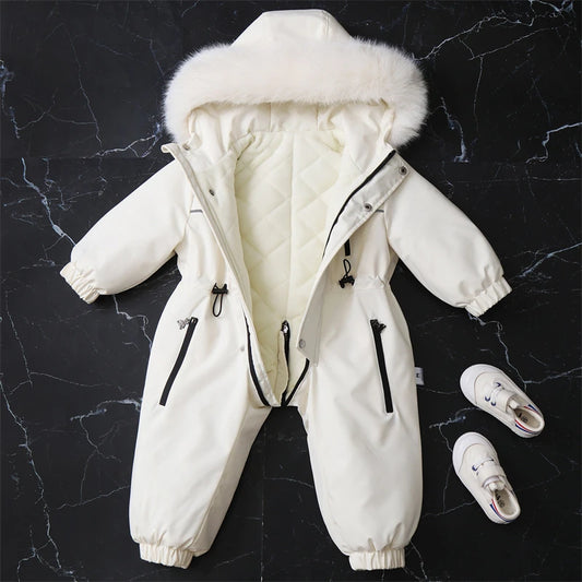 Kids' Hooded One-Piece Winter Snowsuit