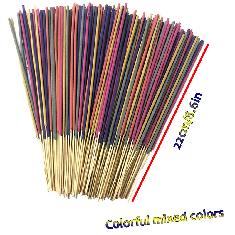 Multi-color and multi-scented incense sticks - Sage~Lavender~Rose~Lemongrass~Rose~Strawberry~Banana and Jasmine various scents | Long-lasting home air purifying fragrance | Christmas gift