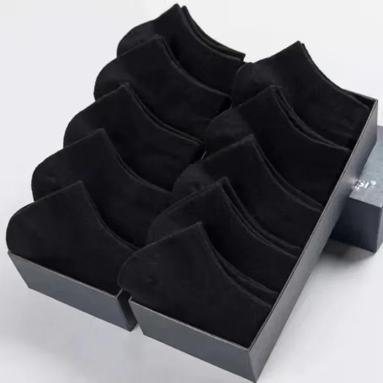 Men's Thin Low-Cut Socks – 10 Pairs, Breathable Everyday Ankle Socks