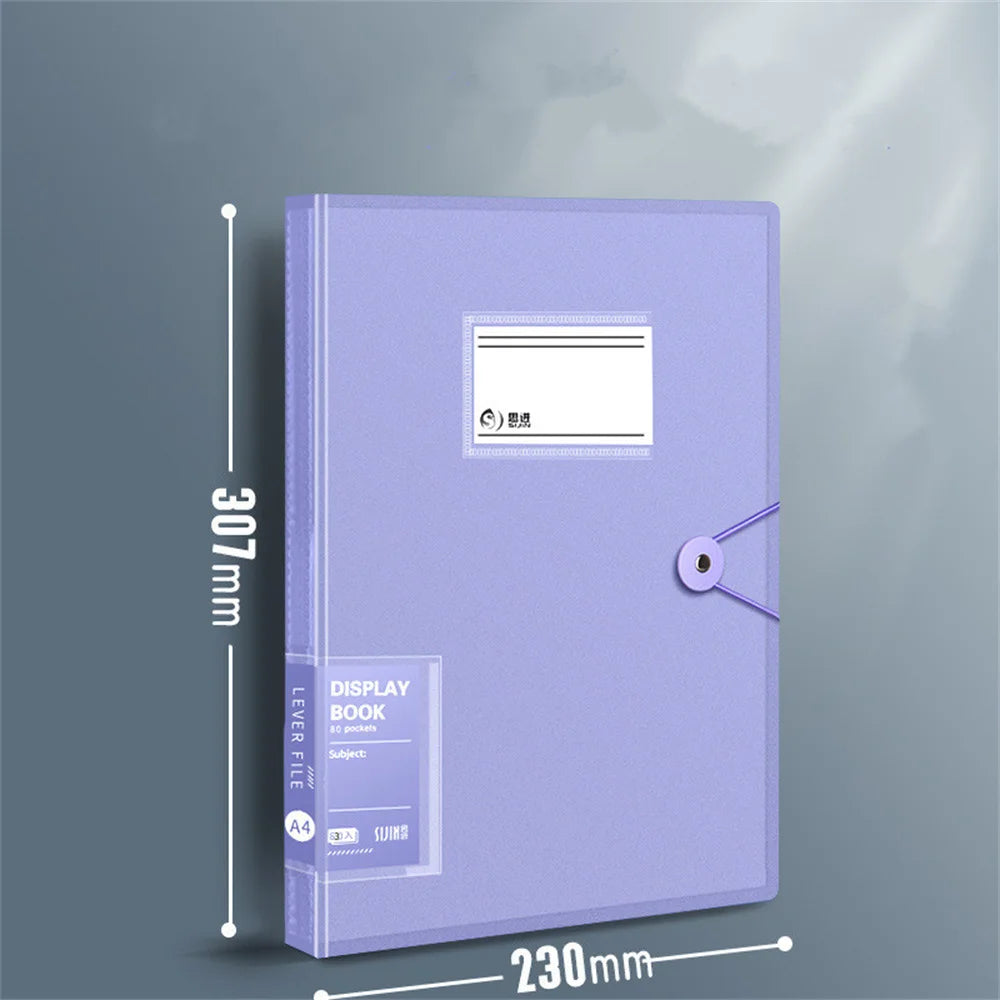 A4 File Folder 30 Pages Transparent Insert Paper Document Organizer Waterproof Booklet Information Books Office School Supplies