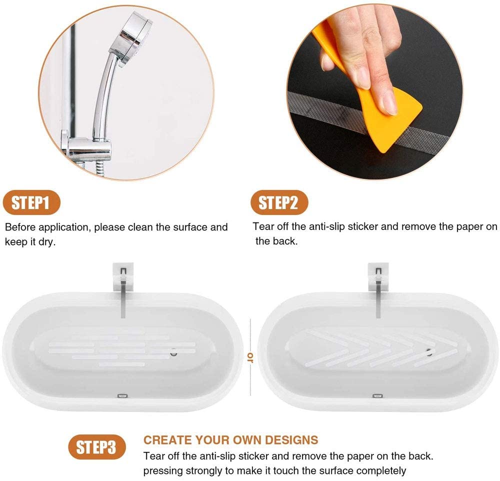 Non-Slip Bath & Shower Stickers with Scraper, 24-Piece Set