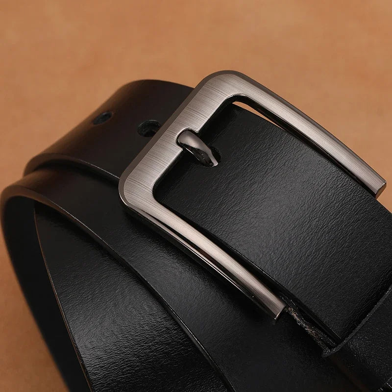 Men's Big & Tall Leather Belt – Pin Buckle, 105–170 cm