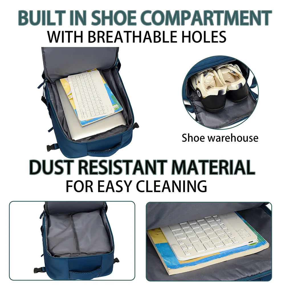 Backpack for Men and Women, Simple Business Trip Luggage Bag, Boarding Travel Bag, Large Capacity Backpack