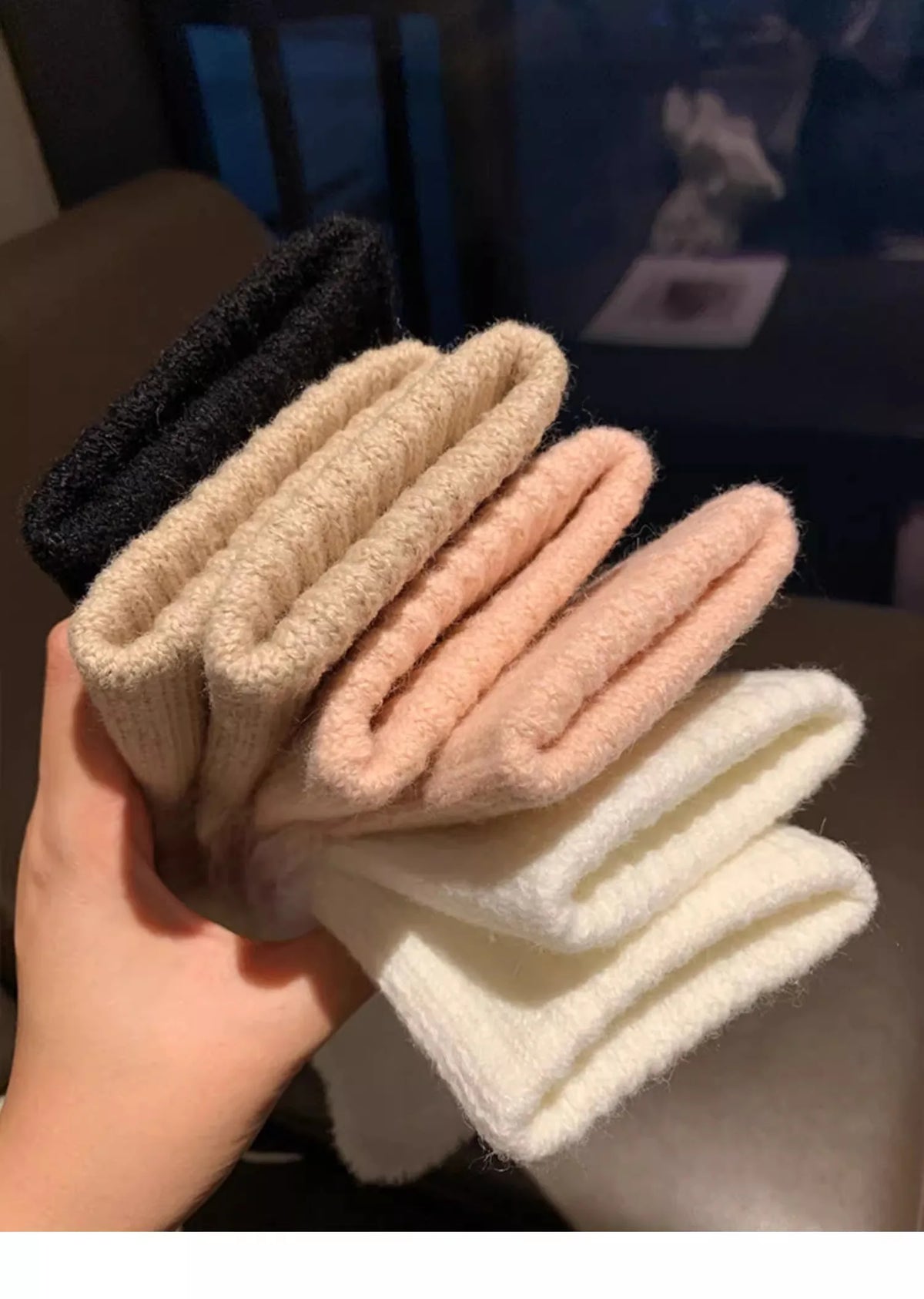 Women's Plush Knit Fingerless Gloves – Soft Wrist Warmers