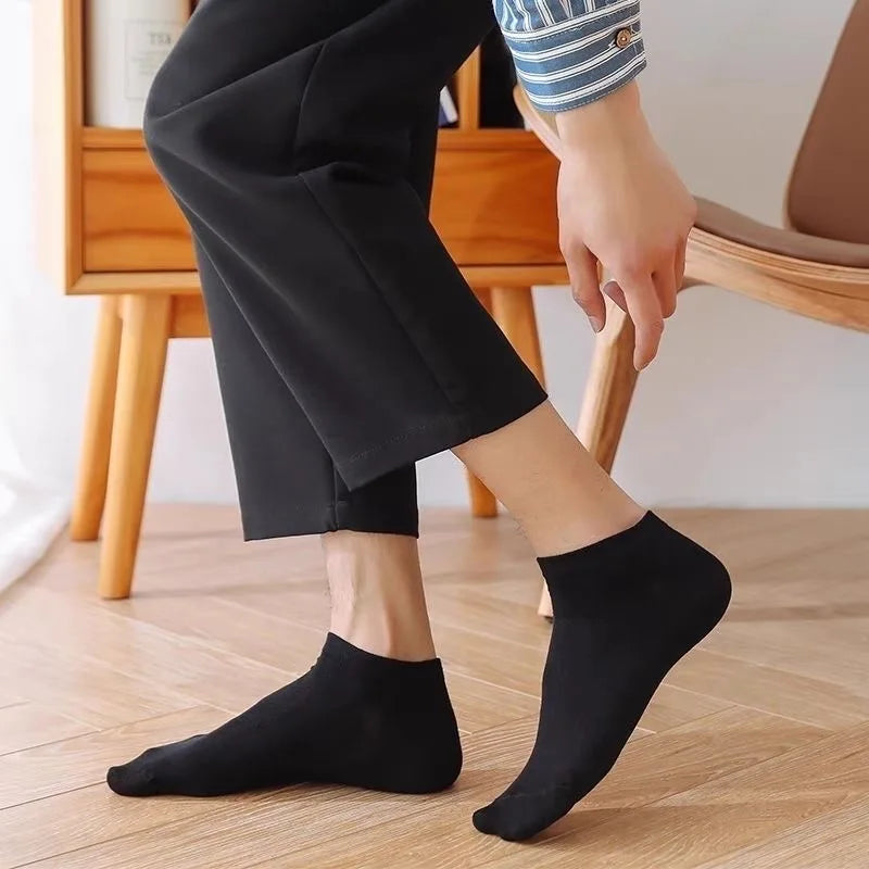 Men's Thin Low-Cut Socks – 10 Pairs, Breathable Everyday Ankle Socks