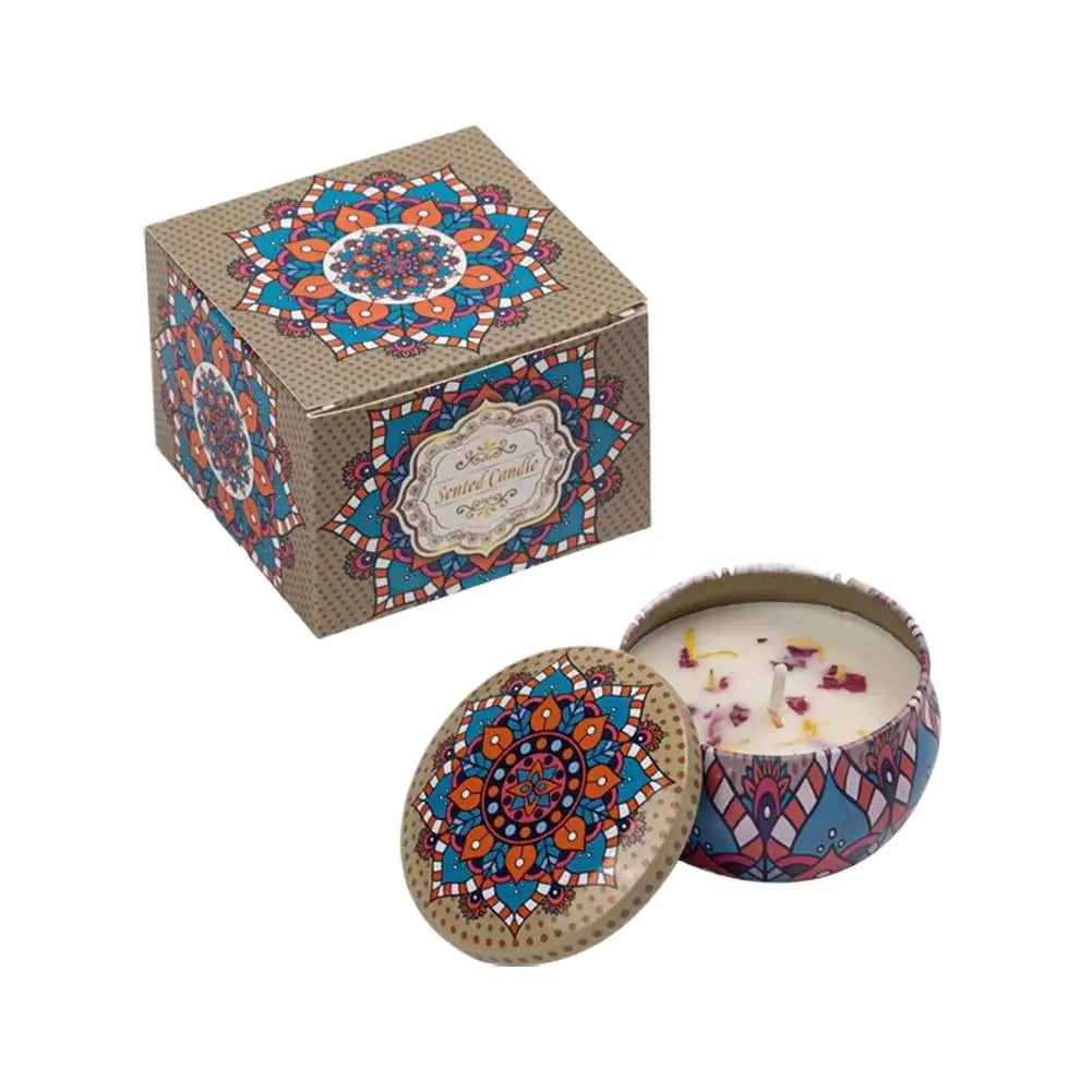 Dried Flower Soy Wax Scented Candle | Smokeless Tin Jar Candle | 8 Scents — Lavender, Rose, Jasmine & More