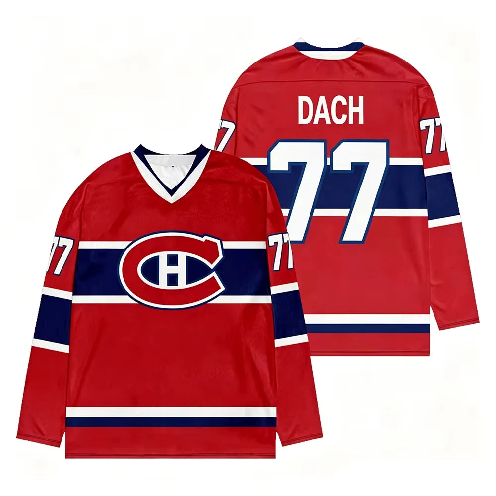 Montreal Canadiens Youth Hockey Jersey | V-Neck Long Sleeve Kids Fan Cosplay Top