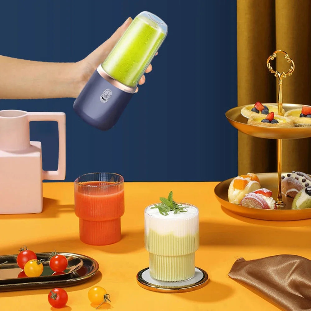Portable Blender – USB-C Rechargeable 6-Blade Smoothie Maker with 2 Travel Cups