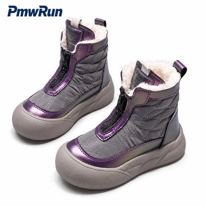 Kids' Plush-Lined Winter Snow Boots