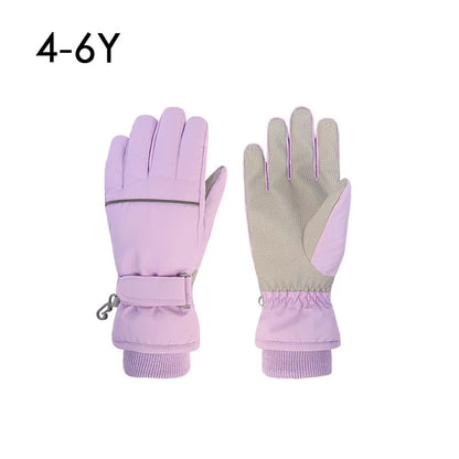 Gefütterte Skihandschuhe für Kinder – Plüschgefütterte Schneehandschuhe (Alter 4–13)