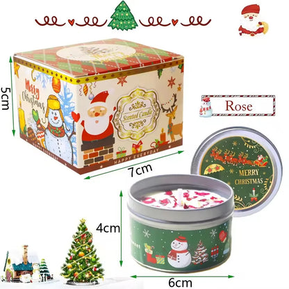Weihnachts-Aromatherapie-Kerzen Weihnachtsmann Schneemänner Blechdosen Kerze Weihnachtsdekoration für zu Hause Weihnachten Neujahr 2025 Navidad