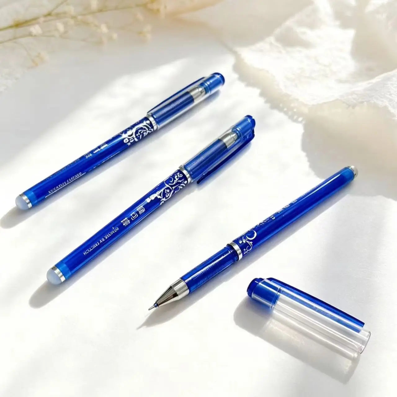 Erasable Gel Pen Set Smooth Writing Blue Black Ink Erasable Pens for School Office Student Stationery DIY Supplies