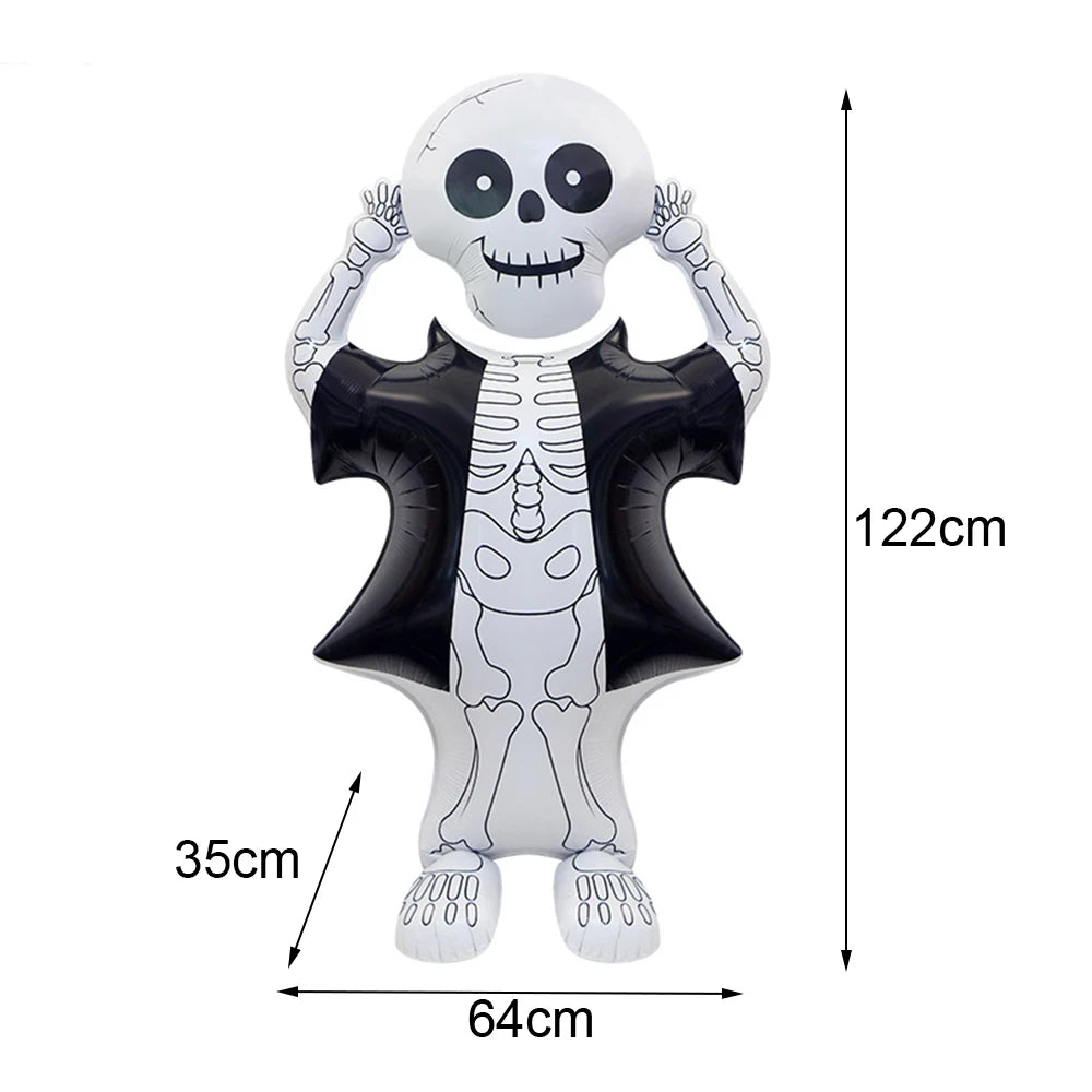 Halloween Standing Foil Balloons – Haunted House, Skull, Witch & Coffin Mylar Decorations