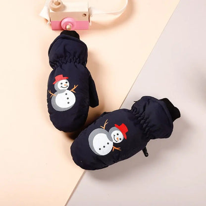 Muffole da neve a forma di pupazzo di neve per bambini con fibbia antismarrimento (2–5 anni)