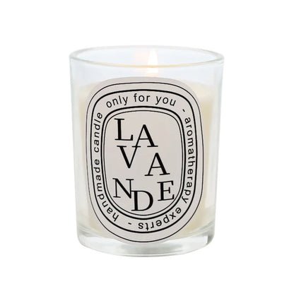 Vela aromática transparente Prometheus | 50 g | 16 fragancias europeas | 10 h de combustión | Caja de regalo artesanal