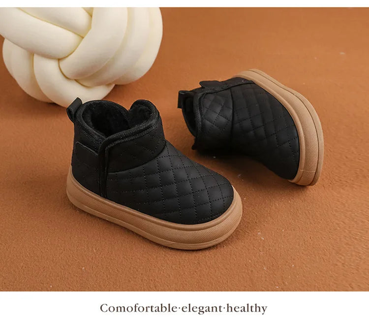 2026 Winter Plush Boots For Children Soft Warm Velvet Snow Boots For Kids Anti-slippery Waterproof Boy's Girl's Winter Boots